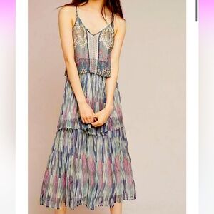 Anthropologie Meadow Rue - Tiered, Strappy, Maxi Dress